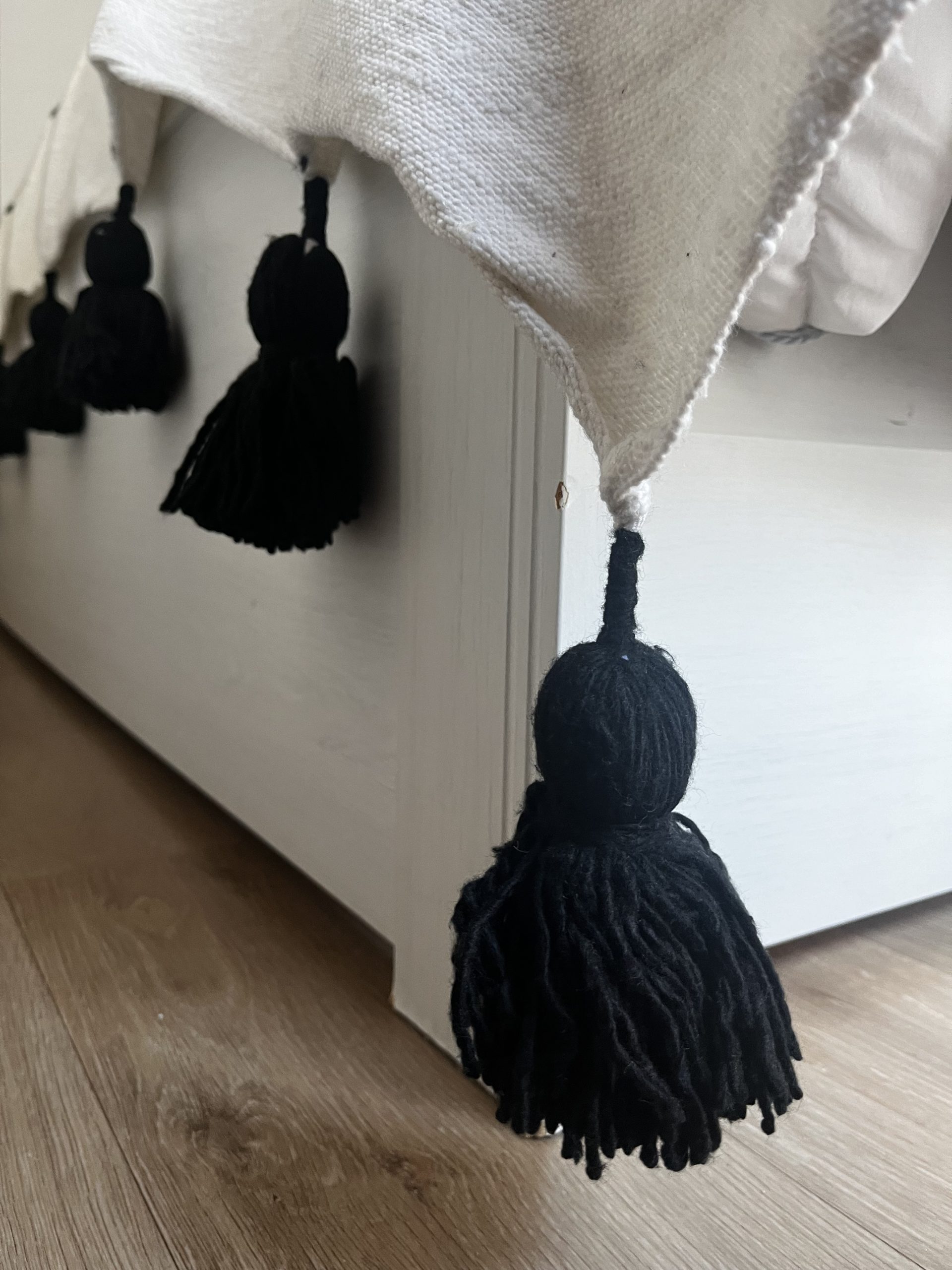Couvre-lit blanc cassé rayé noir - 200 cm * 300 cm – Image 2