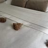 Couvre-lit tissé à la main écru et camel