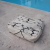 Pouf berbère motifs Kilim noir
