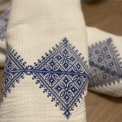 Couverture bébé Fessi blanc et bleu - 90 cm * 90 cm