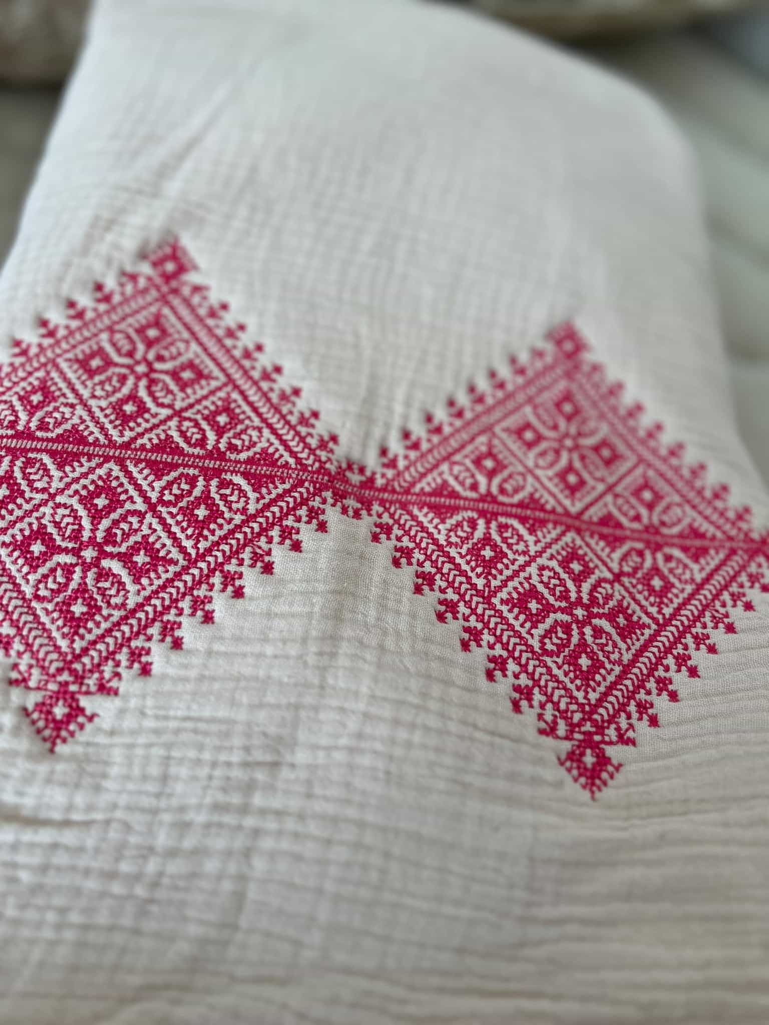 Couverture bébé Fessi sable et rose - 90 cm * 90 cm
