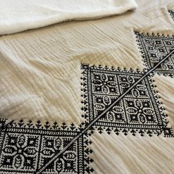 Couverture bébé Fessi sable et noir - 90 cm * 90 cm